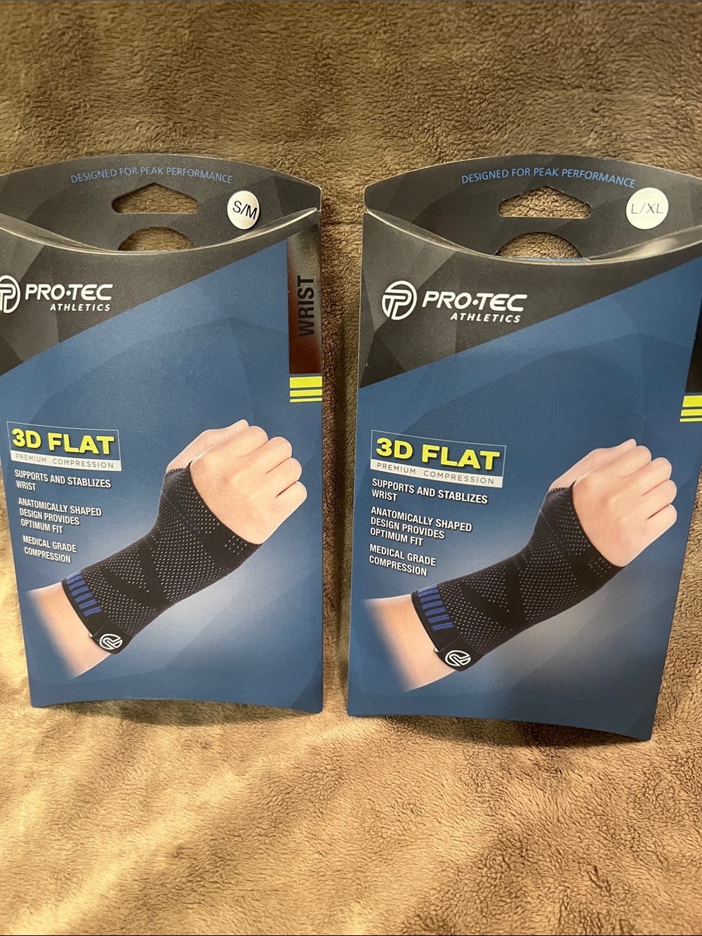 3D Flat Black Wrist Support Compression Sleeve